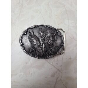 Indian And Eagle SiskiYou Buckle Co. Belt Buckle Made In USA c1990